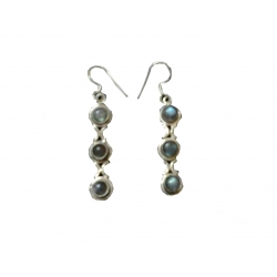 Earring0016-Nice Earring made with Beautiful Black Rainbow Stone and Silver